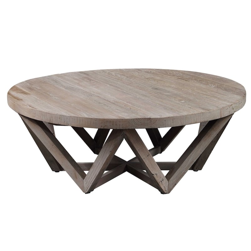 48" Khaki Brown Contemporary Round Coffee Table