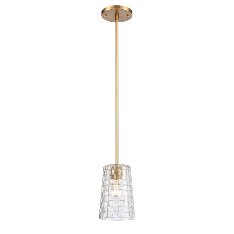 Lightweave 5.5-inch Wide 1-Light Mini Pendant - 5.5 in. Wide - Satin Brass