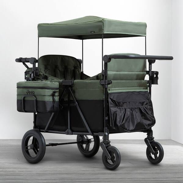slide 2 of 5, Jeep Wrangler Deluxe 4 Seater Stroller Wagon by Delta Children