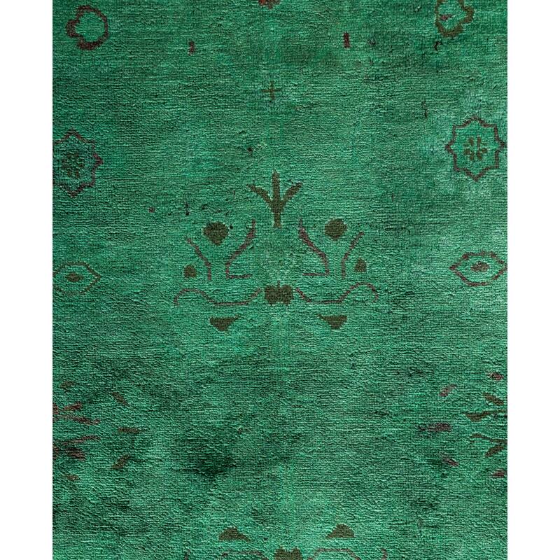 Overdyed One-of-a-Kind Hand-Knotted Area Rug - Green - 6' 3" x 8' 9"