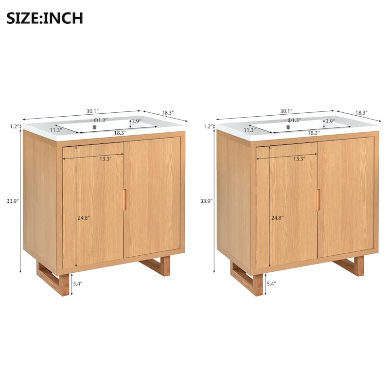 60.2" Bathroom Vanity with Sink, Solid Wood Frame, 4 Soft-Close Doors and Large Storage Cabinet