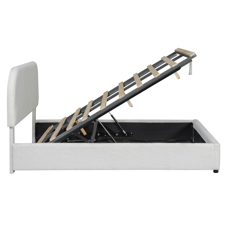 Elegant Upholstered Platform Bed with Hydraulic Storage System