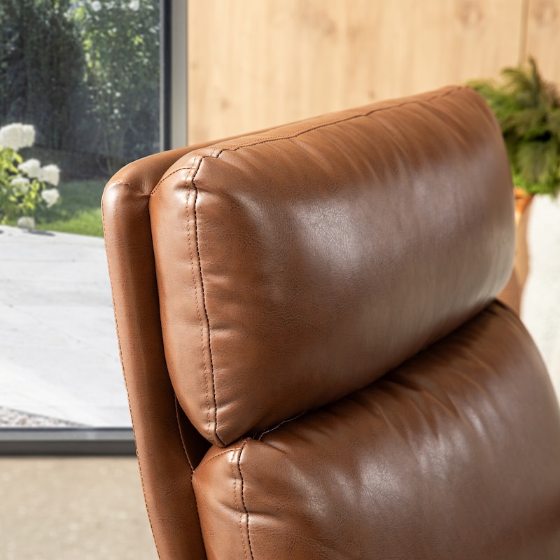 Glitzhome Set of 2 33.75"W Leatherette Armchairs With High Back and Padded Arms - 33.75" W x 39.5" H x 28" D