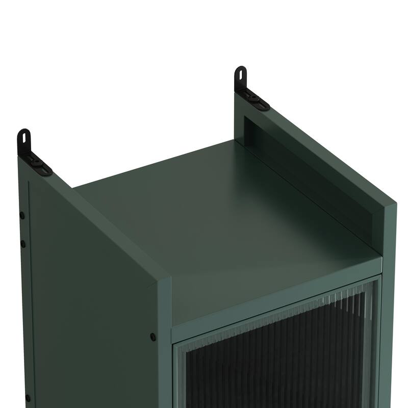 Modern Glass Door Cabinet with Featuring Storage, for Entryway Living Room Bathroom Dining Room