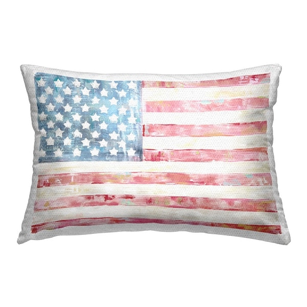 slide 2 of 7, Stupell Patriotic Brushed Flag Printed Outdoor Throw Pillow Design by Jenny Westenhofer