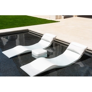 Aqua Outdoors inPool Chaise Set-Two Chaises-Two Pillows-One Small in Pool Side Table - ledges up to 9"in Deep
