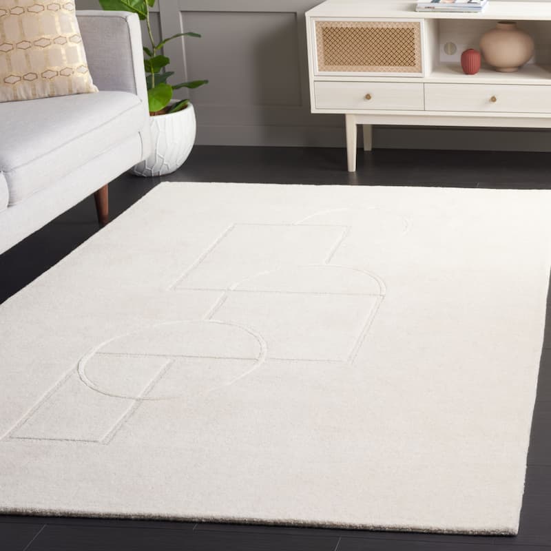SAFAVIEH Handmade Soho Kasie Modern Wool Rug - 5' x 8' - Beige/Ivory