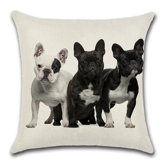 Puregrab Beach Inspired Nautical Theme French Bulldog Pillow Cover Modern
