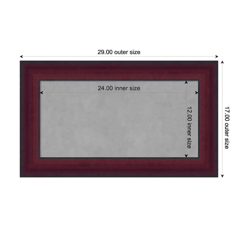 Amanti Art Canterbury Cherry Framed Magnetic Board - Board Size 24x12