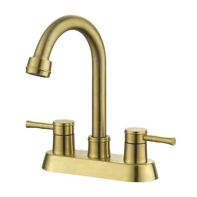 Gold 2Handle Bathroom Faucet Durable, Precise Control, Swivel Spout
