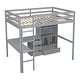 preview thumbnail 5 of 9, Grey Modern Full Size Loft Bed with Built-in Desk, Storage Shelves and Drawers for Bedroom