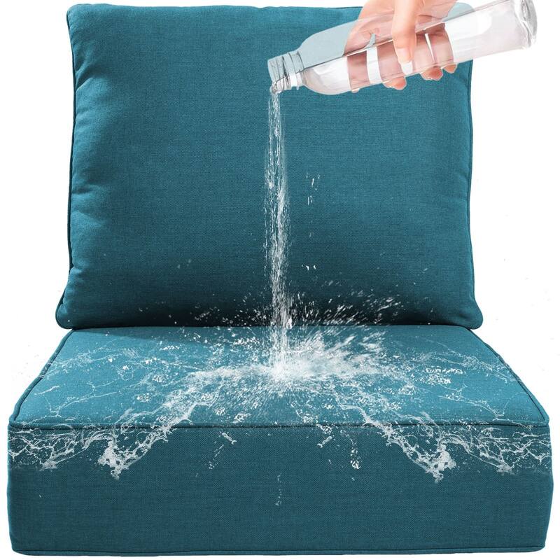 22" W x 24" D x 6" T Outdoor Lounge Chair Replacement Cushion Set Water and Fade Resistant