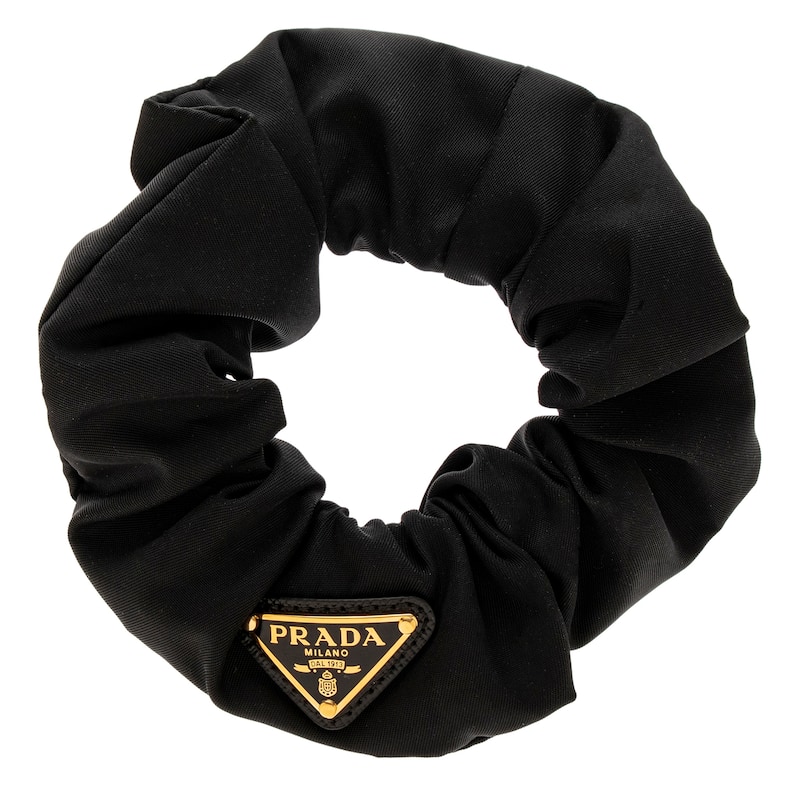 Prada Re-Nylon Scrunchie - Black and Gold