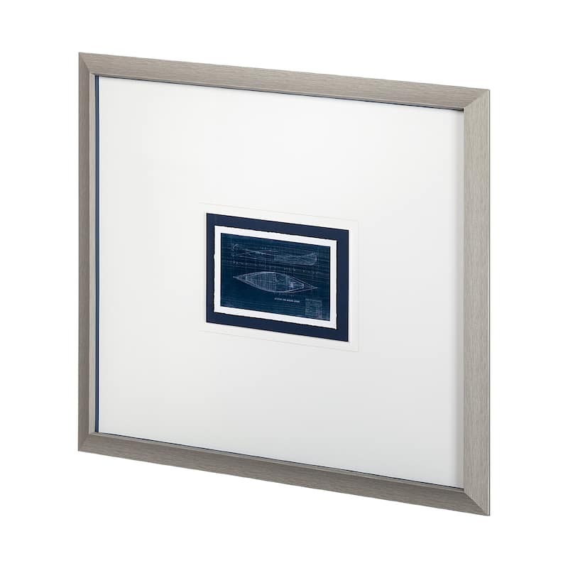 Canoe Blueprint Framed Art Print