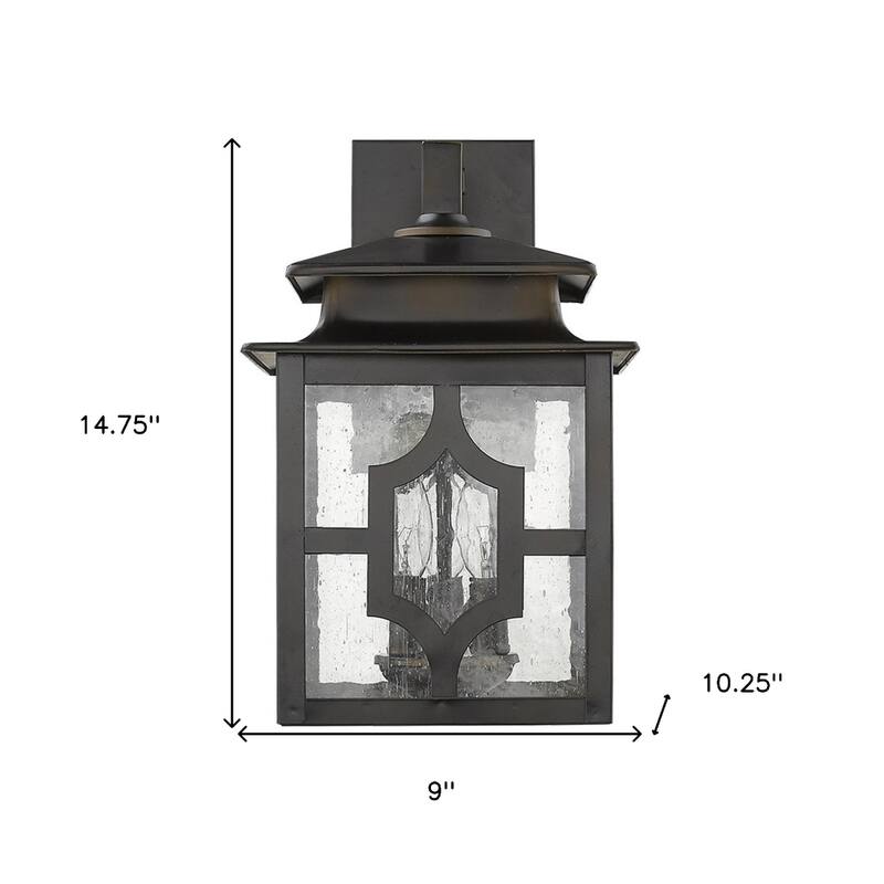 Outdoor Wall Light Fixture with Seedy Glass Shade and Bronze Flush Mount E12 LED Compatible