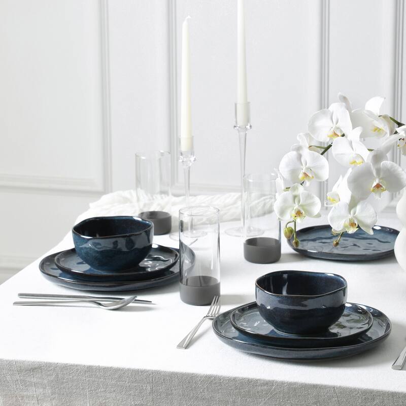 Stone Lain Mirella Stoneware, Borosilicate Glass Dinnerware Set