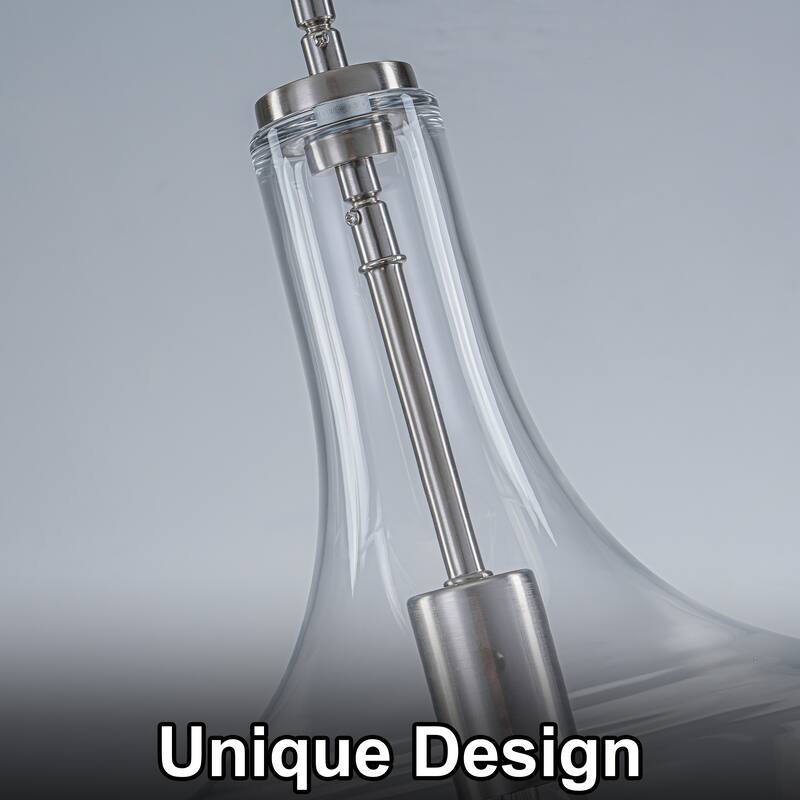 Starsky 1-light Modern Teardrop Pendant Light with Thick Clear Glass Shade