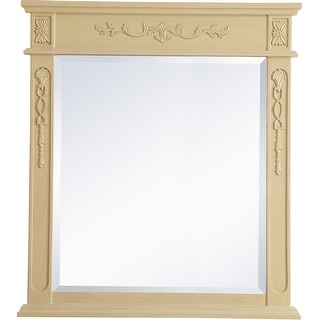 Elegant Lighting Lenora 36" x 32" Rectangular Beveled Wood Framed
