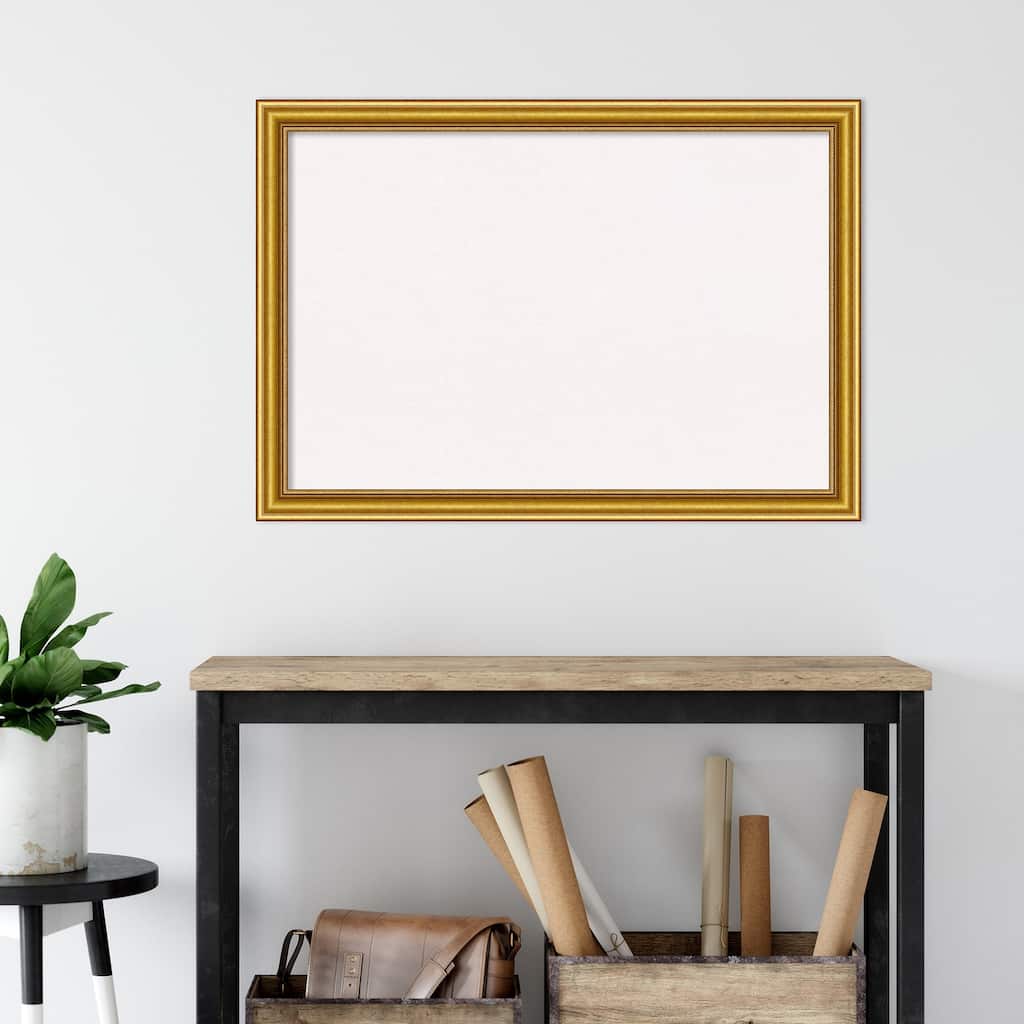 Townhouse Gold Wood Framed White Corkboard Bulletin Board