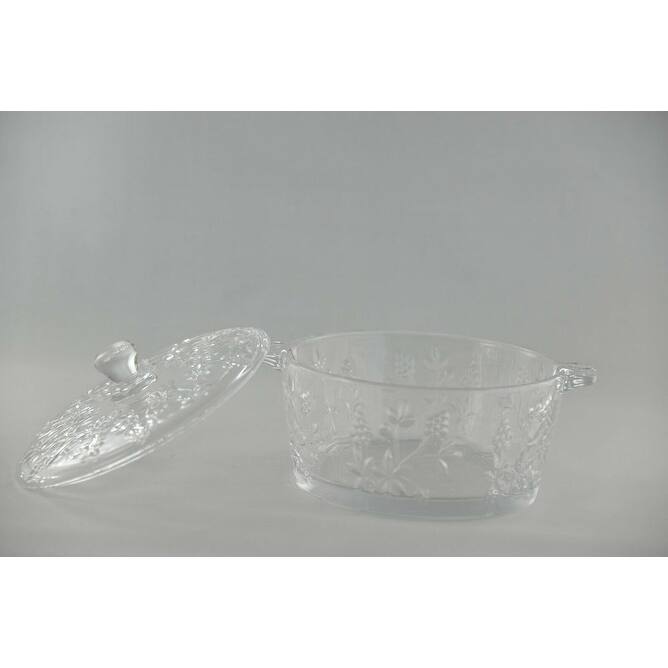 21 oz Lead-Free Glass Serving Dessert Bowl with Lid and Dishwasher Safe Great for Candy Salads and Desserts - Clear