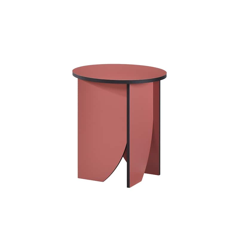 Zoe Modern Round Laminated Wood Accent End Table