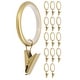 preview thumbnail 25 of 24, Meriville Drapery Curtain Rings with Clip - 1.5-Inch Inner Diameter with insert Gold - Set  of 14