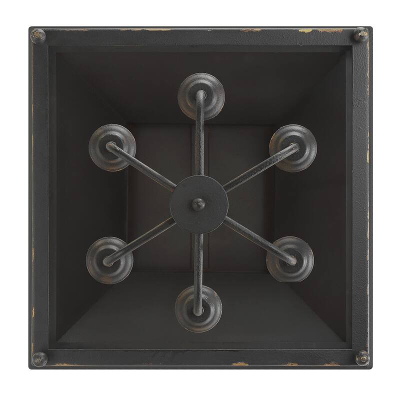 Golden Lighting Abingdon 6-light Pendant in Antique Black Iron - Gold
