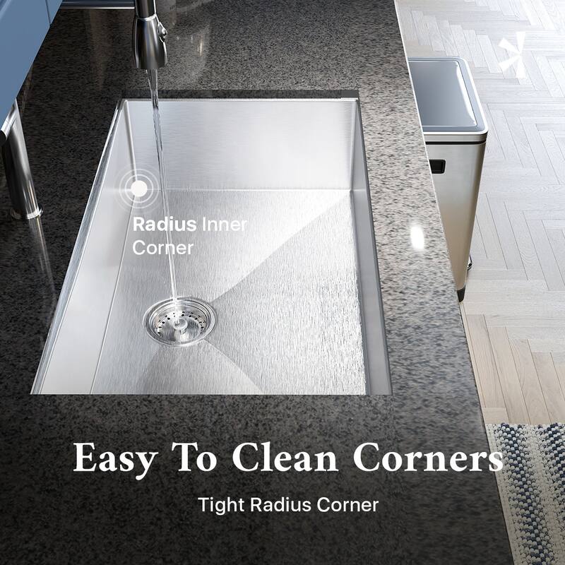 Eviva Aries 30" x 18" Stainless Steel Undermount Kitchen Sink