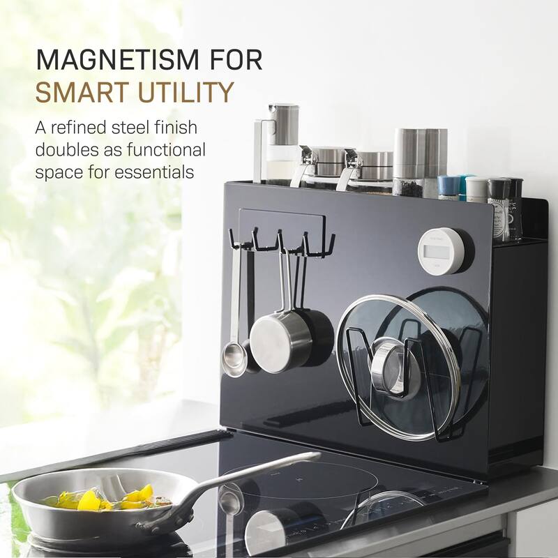 Yamazaki Home Sliding Drawer Seasoning Rack, Steel - L 36.61 x W 4.92 x H 14.45 inches