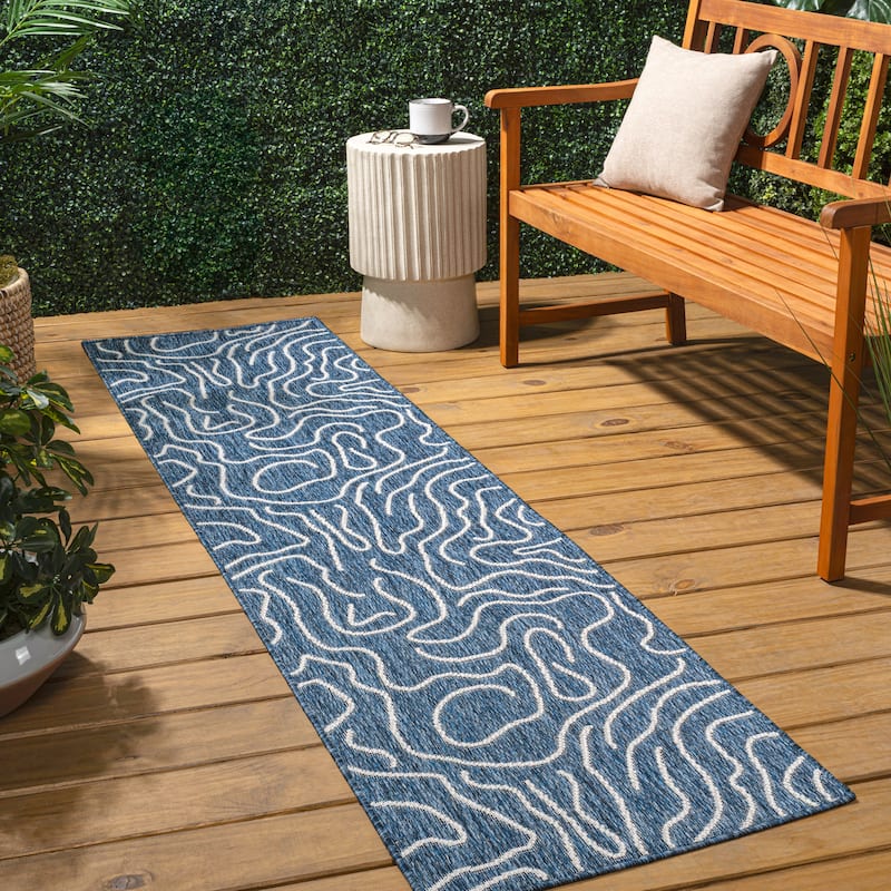JONATHAN Y Nolan Modern Coastal Organic Shapes Indoor/Outdoor Area Rug