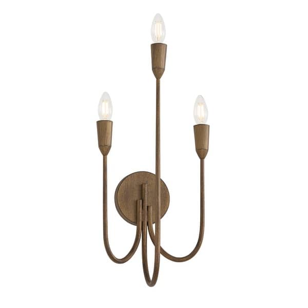 slide 2 of 5, 10.25" W x 21" H 3-Light Candle Sconce in Mystic Bronze - 10.25"W x 21"H x 7"E 10.25"W x 21"H x 7"E - Mystic Bronze