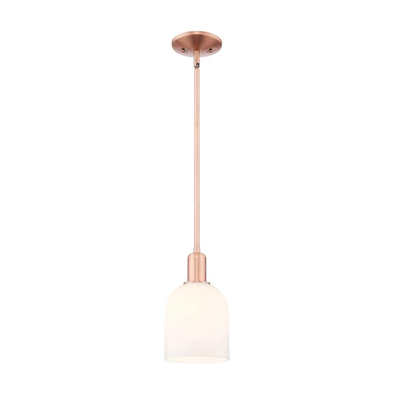 Innovations Lighting Endless Possibilities Arcadia - Bella - 1 Light 6" Stem Hung Mini Pendant - Antique Copper/White