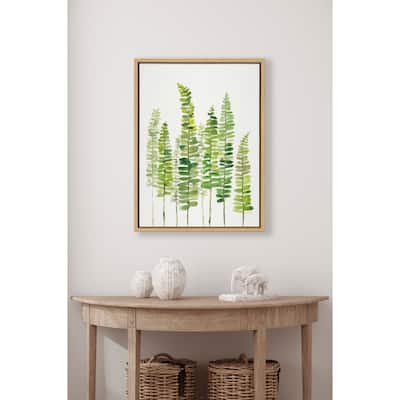 Kate and Laurel Sylvie Sword Ferns Framed Canvas by Patricia Shaw