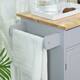 HOMCOM Kitchen Island Cart Rolling Trolley Cart with Drawer, Storage Cabinet & Towel Rack