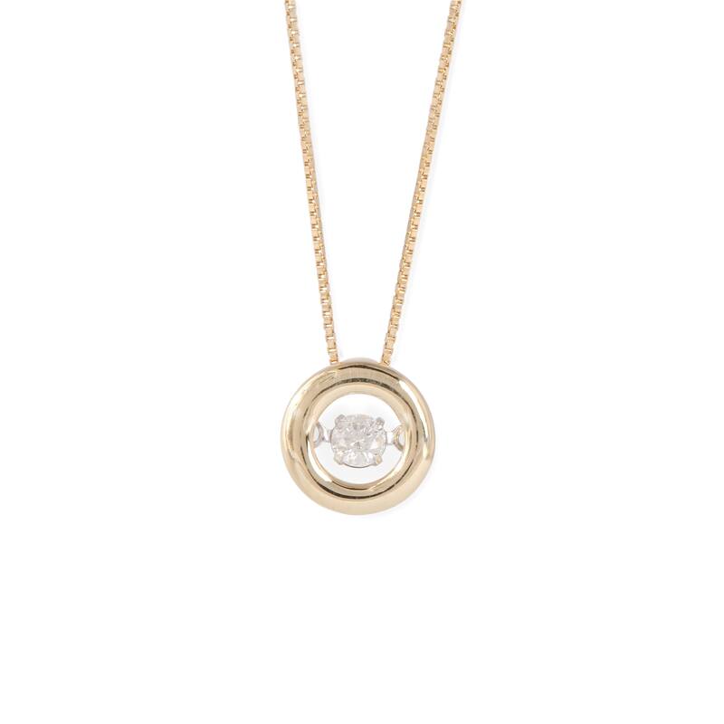 1/10ct TDW Diamond Solitaire Pendant Necklace in 10k Gold for Women
