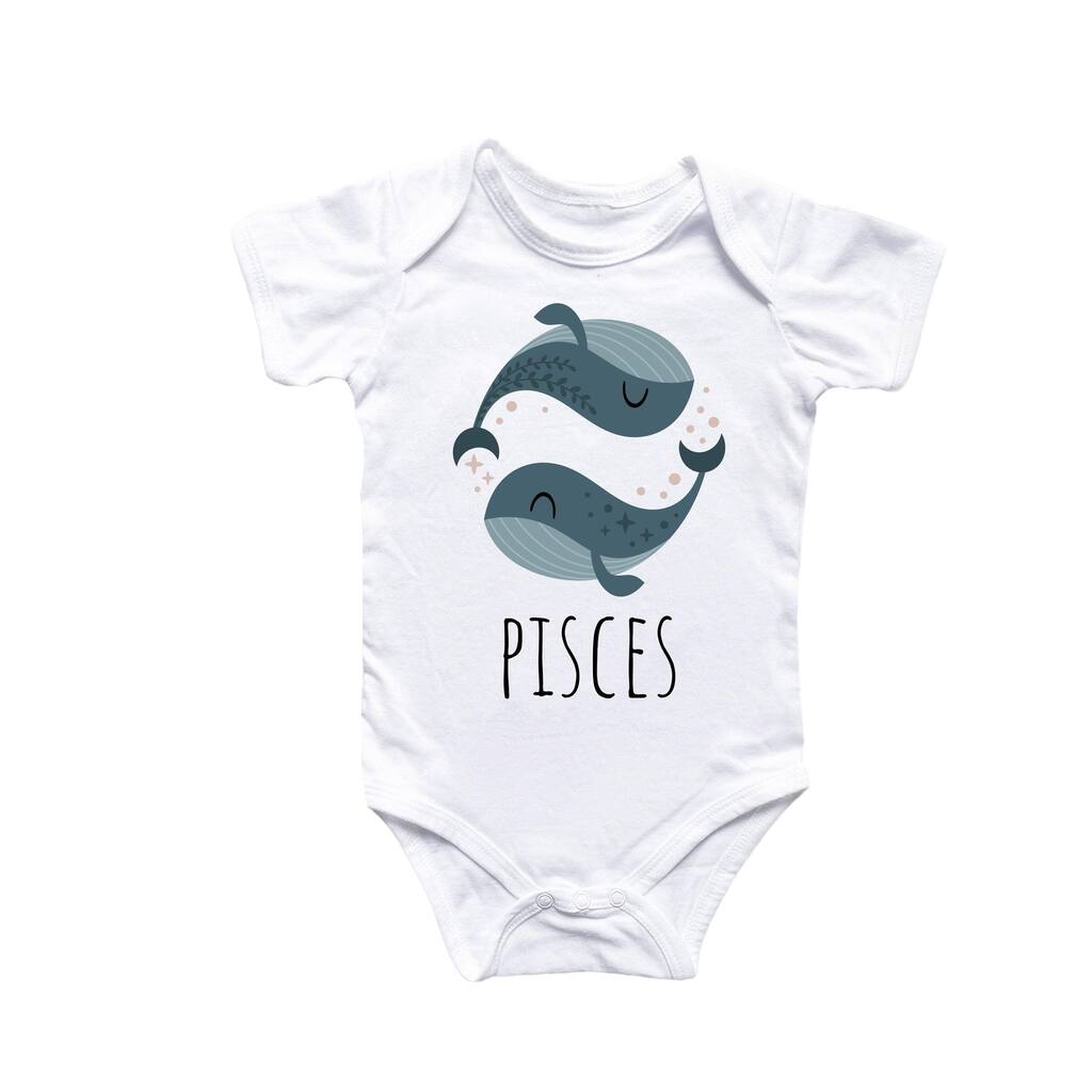 Pisces Zodiac - Baby Boy Girl Clothes Infant Bodysuit Funny Cute Newborn
