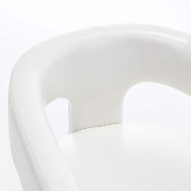 SEYNAR Modern Glam PU Leather Upholstered Dining Chair, Open-Back Accent Chair Set of 2