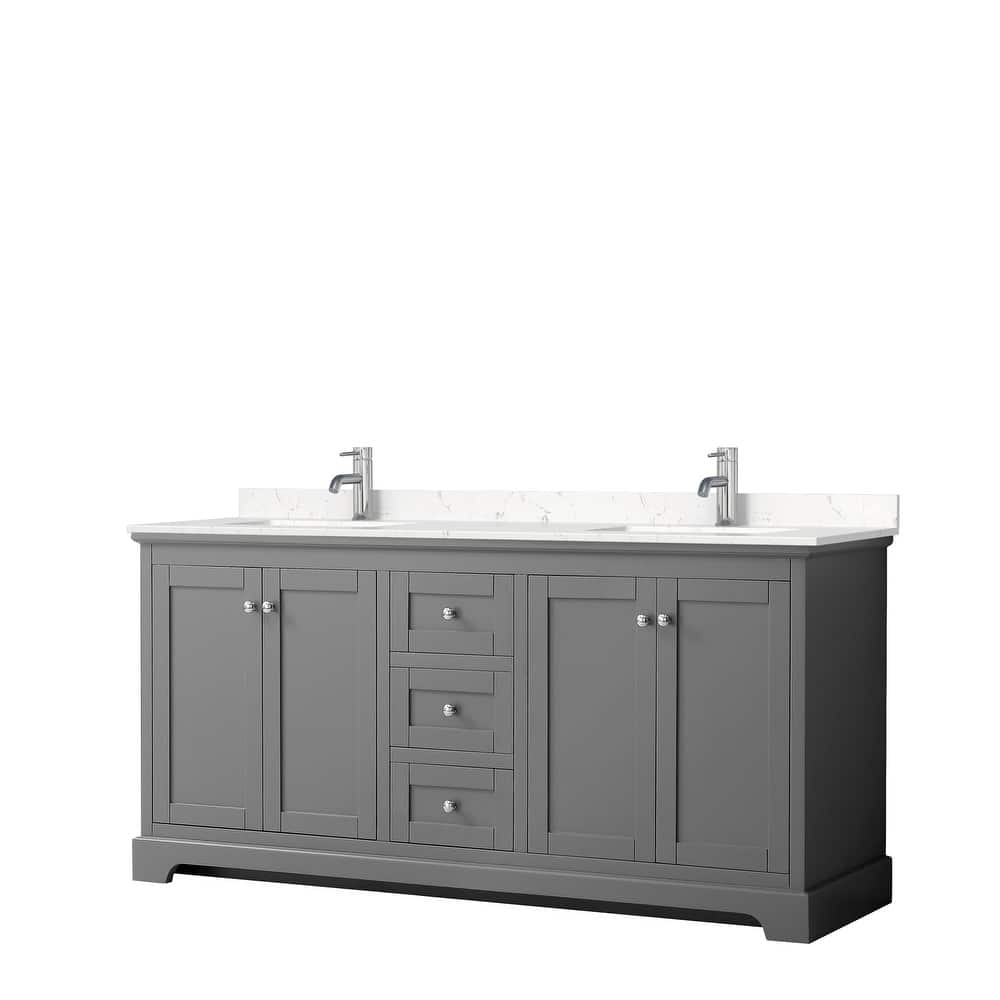 Avery 72 Inch Double Vanity, Cultured Marble Top