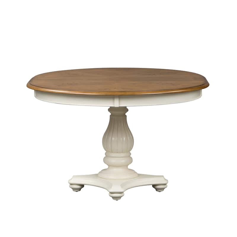 The Gray Barn Arctic Arrow 48x60 Single Pedestal Oval Dinette Table - White