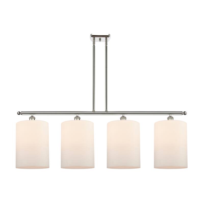 Innovations Lighting Cobbleskill - 4 Light 48" Island Light - Polished Nickel/Matte White
