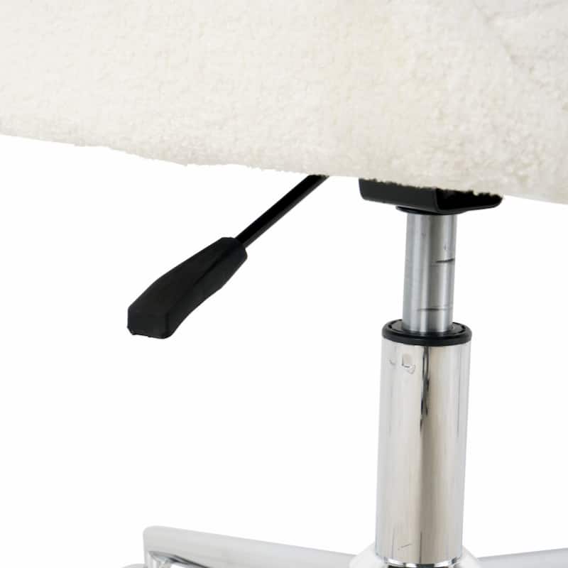 Modern teddy fleece fabric with chrome legs living room furniture dining chair(set of 1)