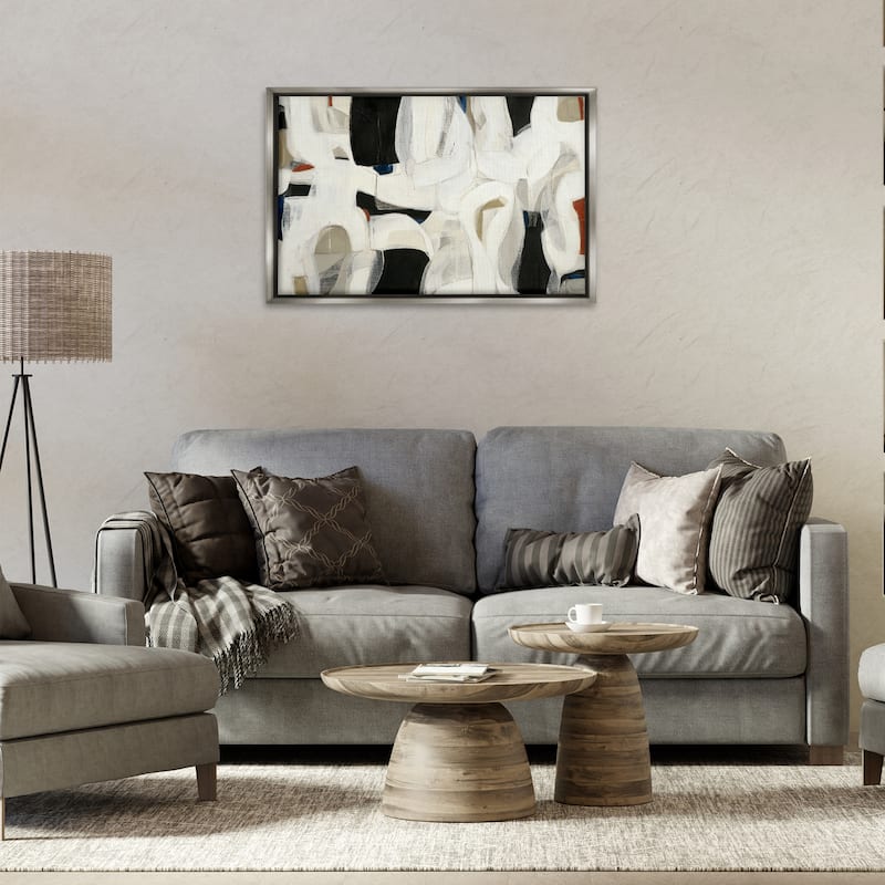 Stupell Dynamic Earthy Shapes Framed Floater Canvas Wall Art Design By Kippi Leonard