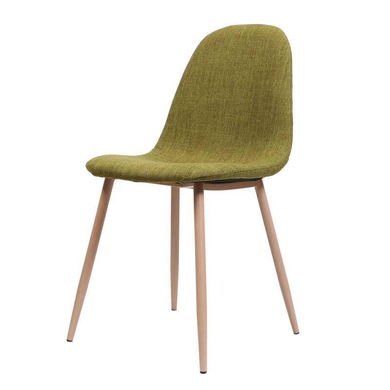 Set of 2 Fabric Upholstered Dining Chair with Metal Legs, Mid-Century Armless Kitchen Side Chairs for Dining Room, Home Office