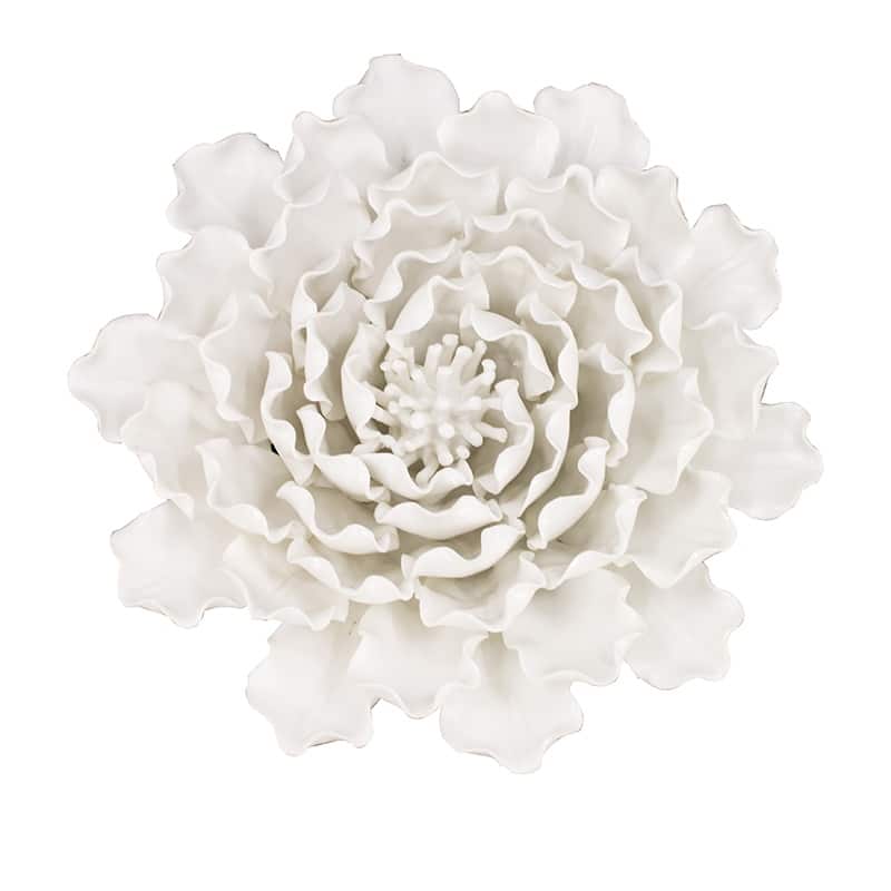 Modern Porcelain Flowers Sculpture Wall Decor Hanging Wall Decor, for Girls Room Hallway Farmhouse Home Decor