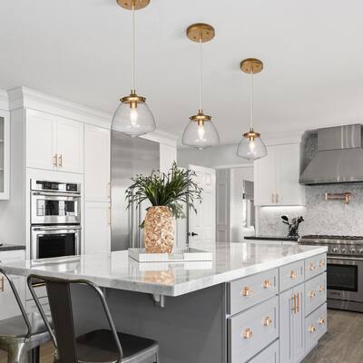 Modern Glass Mini Pendant Lights Brass Gold Kitchen Island Ceiling Lights