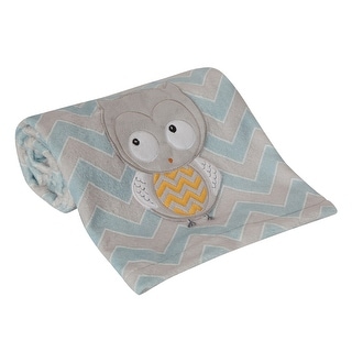 Lambs & Ivy Happi by Dena™ Night Owl Blue/Gray Chevron Baby Blanket