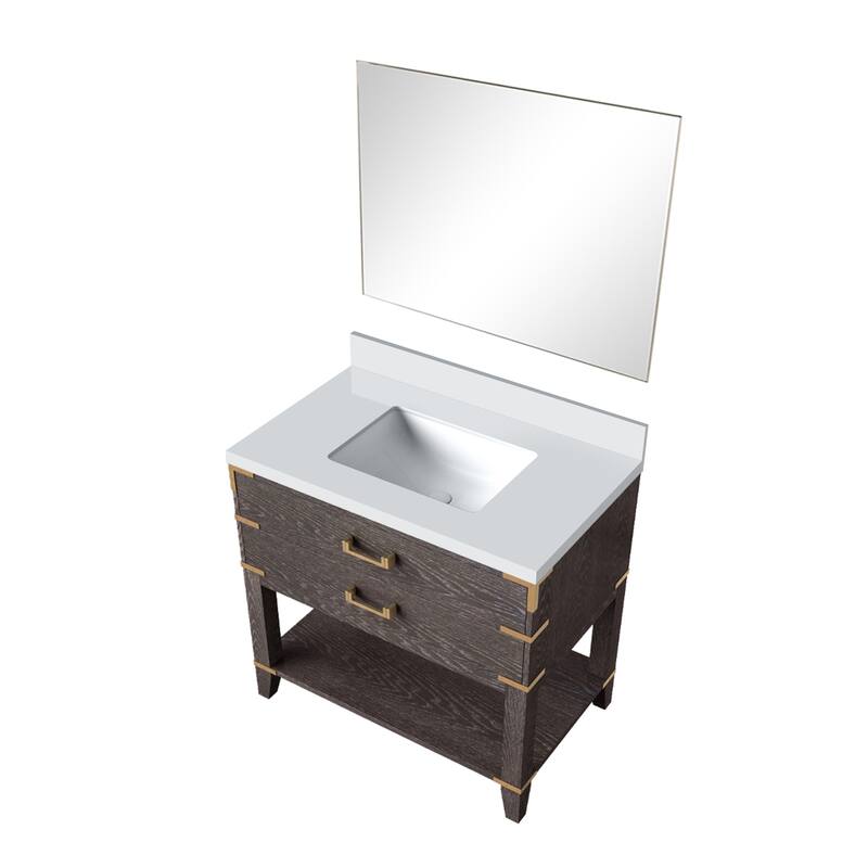 Norwalk Bath Vanity with Quartz Top, Sink and Mirror