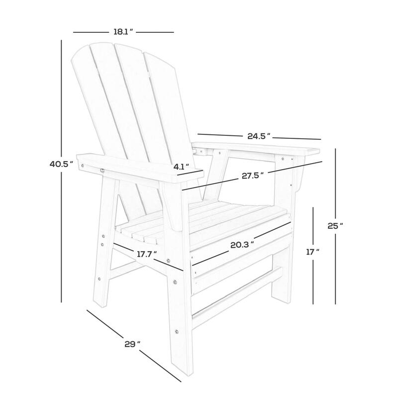 Laguna Hdpe All Weather Outdoor Patio Dining Set with Rectangle Table, Arm Chairs, and Bench (6-Piece Set)