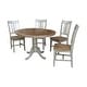 preview thumbnail 12 of 16, 36" Round Extension Dining Table With 4 San Remo Chairs Distressed Hickory/Stone