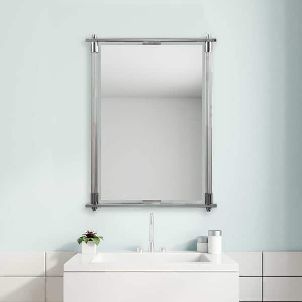 slide 2 of 3, Uttermost Adara 36" x 24" Modern Vanity Bath Wall Mirror with Floating Chrome